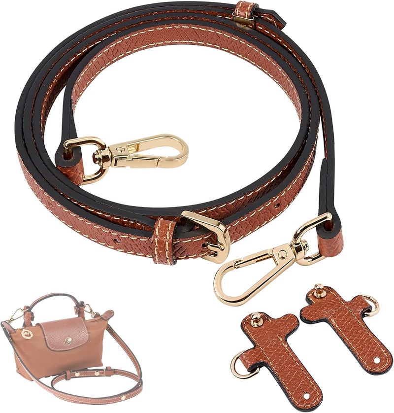 KOMHPS Purse Straps Replacement, Leather Handbag Crossbody Shoulder Strap Kit Adjustable for Mini Longchomp Tote Bag Women - Image 1